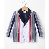 Noddy Full Sleeves Striped Blazer - Red