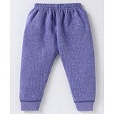 Bodycare Cotton Knit Full Length Thermal Pant with Stripes Detailing - Purple