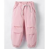 Little Kangaroos 100% Cotton Knit Full Length Solid Color Joggers - Baby Pink