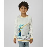 Nauti Nati Full Sleeves Crocodile Printed Sweater - Grey