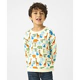 Nauti Nati Full Sleeves Animals Printed Sweatshirt -  White