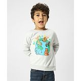 Nauti Nati Fleece Full Sleeves Animals Printed Sweatshirt - Grey