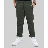 Kiddopanti Cotton Solid Pant - Military Green