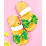 The Madras Trunk Bow Designed Sandals - Yellow