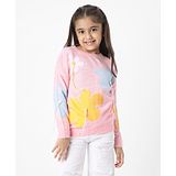 Nauti Nati Full Sleeves Floral Designed & Tassels Embellished Sweater - Pink