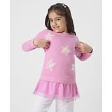 Nauti Nati Fleece Full Sleeves Sequins Embellished Sweatshirt - Pink