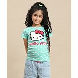 Kidsville Hello Kitty Featuring Half Sleeves Kitty White Printed Tee - Blue