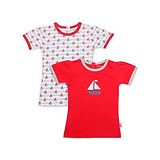 Nino Bambino Half Sleeve T-Shirt Pack Of 2 - White & Red