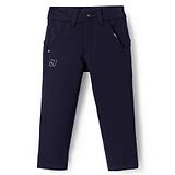 Ruff Cotton Woven  Full Length Solid Color Trousers - Navy Blue