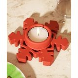 Athena Shokunin Stellar Snowflake Tea-light Holder-  Red- 0.175kg