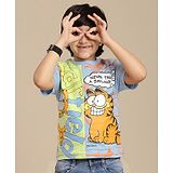 Kidsville Garfield Featuring Half Sleeves Character Printed Tee - Blue