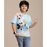 Kidsville Mickey & Friends Featuring Half Sleeves Mickey Mouse Printed Tee -Blue