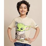 Kidsville Star Wars Featuring Half Sleeves Mandalorian Printed Tee - Off White