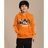 Kidsville DC Comics Featuring Full Sleeves Batman Printed Hoodie - Orange