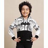 Kidsville DC Comics Featuring Full Sleeves Batman Printed Hoodie - Black & White