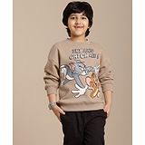 Kidsville Tom & Jerry Featuring Full Sleeves Characters Printed Sweatshirt - Beige