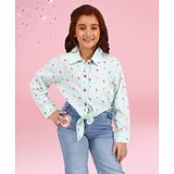 Cutecumber Cotton Full Sleeves Bunny Printed Top - Aqua Blue