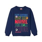 KUCHIPOO Fleece Marvel Avengers Featuring Full Sleeves Typography Printed Sweatshirt - Blue