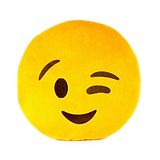 Tickles Whatsapp Smiley Emoticon Winking Eyes Soft Stuffed Plush Toy Yellow - Height 33 cm