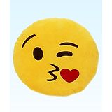 Tickles Kissing Sofa Smiley Emoticon Soft Stuffed Plush Toy For Kids Boys & Girls (Length - 33 cm Color: Yellow)