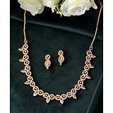 VALLEY OF JEWELLERY - Gold-Plated AD-Studded Jewellery Set - Gold