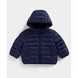 Mothercare Full Sleeves Solid Hooded Jacket - Navy Blue