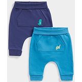 Mothercare Pack Of 2 Dinosaur Embroidered  Joggers - Blue