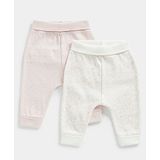 Mothercare Pack Of 2 Polka Dots & Animals Printed Joggers - Pink