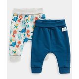 Mothercare Pack Of 2 Dinosaur & Patch Detailed Joggers - Blue