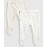 Mothercare Pack Of 2 Kangaroo Printed & Solid Leggings - White