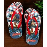 Toothless Avengers Featuring Captain America Designed Flip Flops - Red