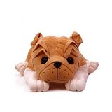 Tickles Bull Dog Soft Stuffed Plush Animal Toy for Kids Boys & Girls (Length 35 cm Color: Brown)