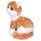 Tickles Cute Little Kitten Glitter Eye Soft Stuffed Plush Animal Toy for Kids (Length 20 cm Color: Beige)