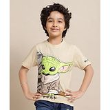 Kidsville Cotton Star Wars Featuring Half Sleeves Mandalorian Printed Tee - Off White