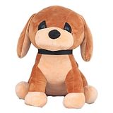 Tickles Cute Dog Soft Stuffed Plush Animal Toy for Kids Boys & Girls (Color: Brown Height 35 cm)