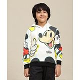 Kidsville Mickey & Friends Featuring Full Sleeves Characters Printed Hoodie - Off White