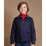 One Friday Full Sleeves Solid Jacket - Navy Blue