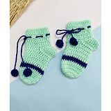 Little Peas Handmade Striped  Socks - Mint Green & Navy Blue