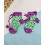 Little Peas Handmade Colour Blocked Socks - Mint Green & Light Purple