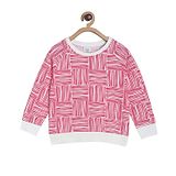 MINI KLUB Cotton Full Sleeves Abstract Printed Sweatshirt - Pink