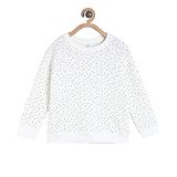 MINI KLUB Cotton Full Sleeves Dots Printed Sweatshirt - White