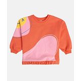 MINI KLUB Cotton Full Sleeves Abstract Printed Sweatshirt - Orange