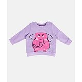 MINI KLUB Cotton Full Sleeves Animal Printed Sweatshirt - Lilac