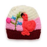 MayRa Knits Self Design Crochet Flamingo Cap -Pink