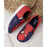 Kidsville Marvel Featuring Spiderman Printed Slip On Shoes - Navy & Red