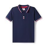 Pepe Jeans Cotton Knit Half Sleeves Solid Color Polo T-Shirt - Navy Blue