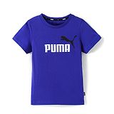 PUMA Cotton Knit Half Sleeves T-Shirt with Brand Name Print - Blue