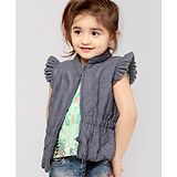 Fox Baby Flutter Sleeves Jacket - Light Blue