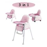 Syga 3 in 1 Cushioned High Chair - Pink