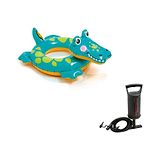 Intex Croc Shaped Swimming Ring With Pump - Teal